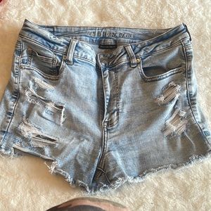 American eagle light denim high waisted shorts, size 12